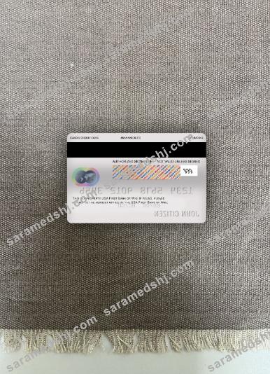 USA First Bank of Wiki mastercard photolook back